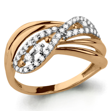 Кольцо, золото, фианит, 64508А